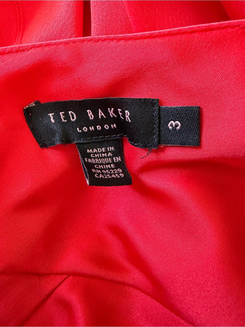 Ted Baker Coral Red Bow Front Sleeveless Dress Size 3 - Picture 6 of 7